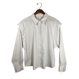 House of Harlow 1960 Top Womens White Long‎ Sleeve Button Down Shirt XLARGE
